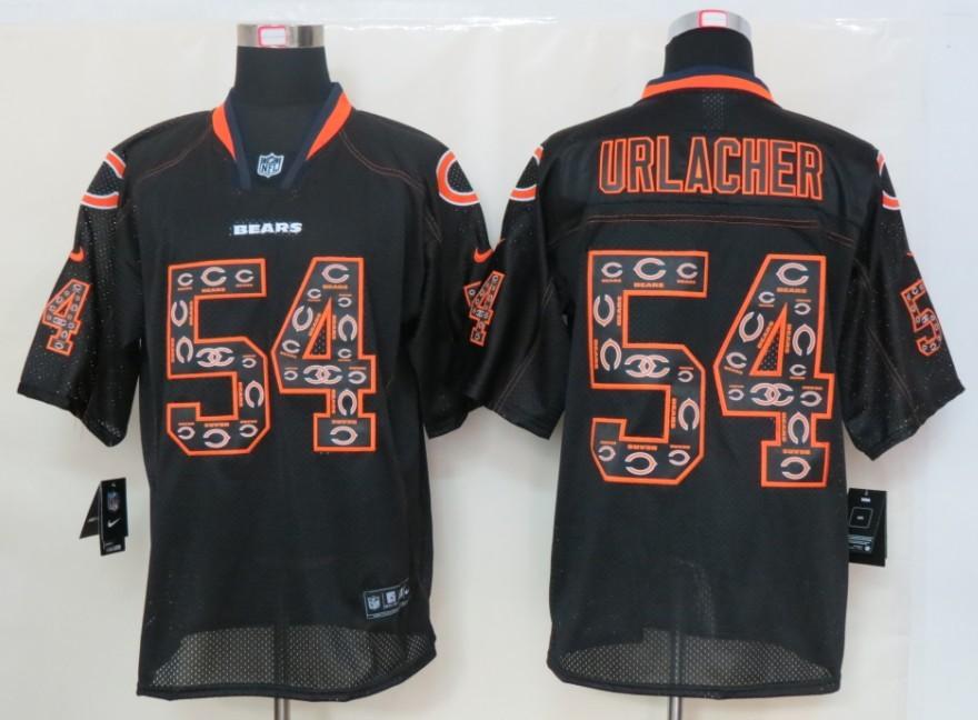 2012 NEW NFL Chicago Bears 54 Brian Urlacher Lights Out Black Elite Jerseys