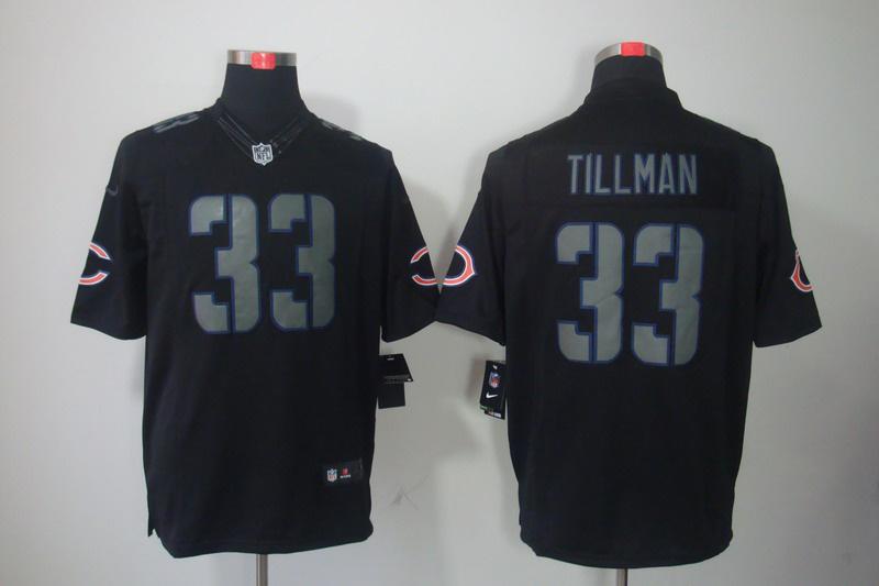 2012 NEW NFL Chicago Bears 33 Charles Tillman Black Jerseys(Impact Limited)