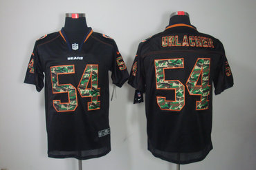 NEW Chicago Bears 54 Brian Urlacher Lights Out Black Elite Jerseys(Camo Number)