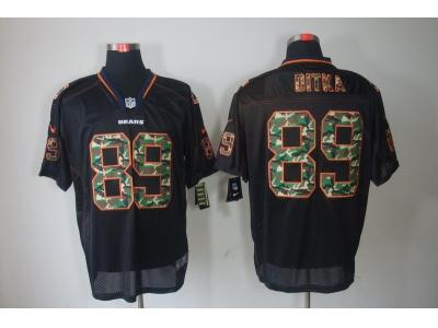 NEW Chicago Bears 89 mike ditka Lights Out Black Elite Jerseys(Camo Number)