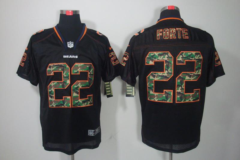 NEW Chicago Bears 22 Matt Forte Lights Out Black Elite Jerseys(Camo Number)