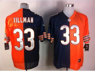 NEW NFL Chicago Bears #33 Charles Tillman Orange-blue Jerseys(Split Elite)