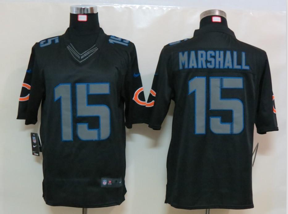 2012 NEW NFL Chicago Bears 15 Brandon Marshall Black Jerseys(Impact Limited)