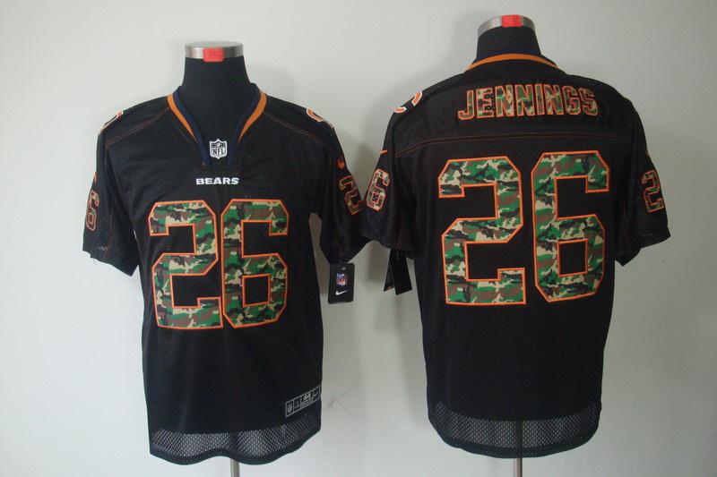 NEW Chicago Bears 26 Tim Jennings Lights Out Black Elite Jerseys(Camo Number)