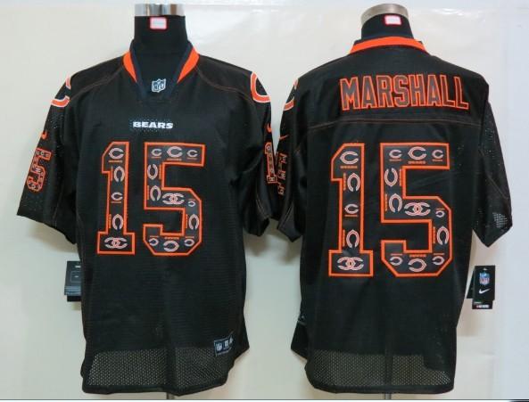 2012 NEW NFL Chicago Bears 15 Brandon Marshall Lights Out Black Elite Jerseys