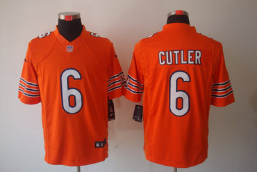 2012 NEW NFL Chicago Bears 6 Jay Cutler Orange Jerseys (Limited)