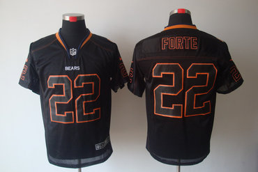 2012 NEW NFL Chicago Bears 22 Matt Forte Lights Out Black Elite Jerseys