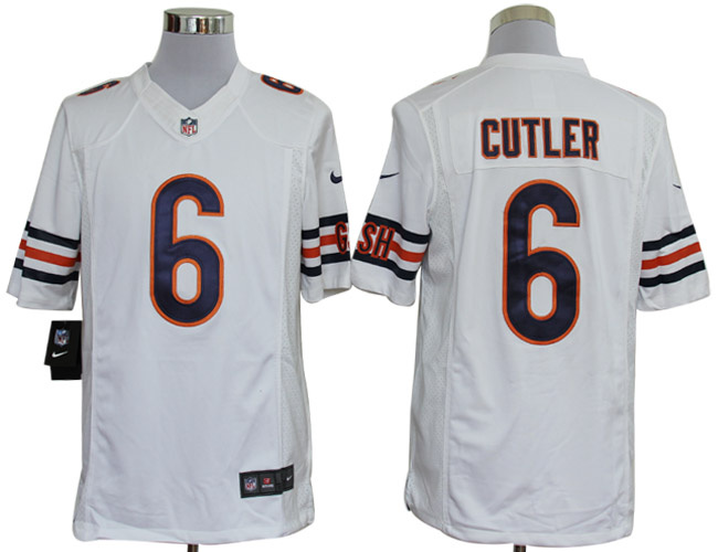 2012 NEW NFL Chicago Bears 6 Jay Cutler White Jerseys (Limited)