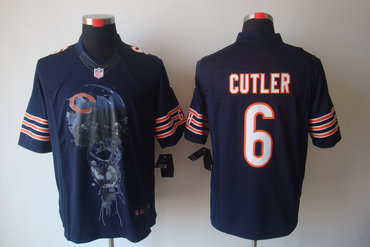 2012 NEW NFL Chicago Bears 6 Jay Cutler Blue Jerseys (Helmet Tri-Blend Limited)