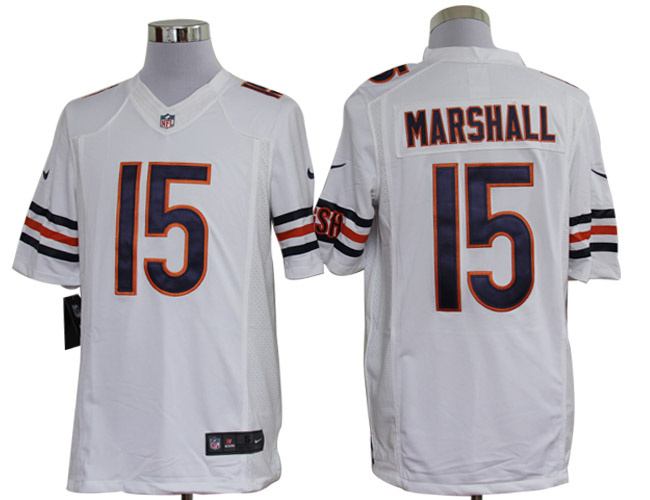 2012 NEW NFL Chicago Bears 15 Brandon Marshall White Jerseys (Limited)