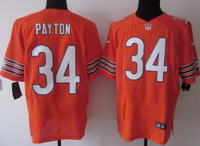 2012 NEW NFL Chicago Bears 34 Walter Payton Orange Jerseys (Elite)