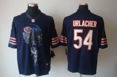 2012 NEW NFL Chicago Bears 54 Brian Urlacher Blue Jerseys (Helmet Tri-Blend Limited)