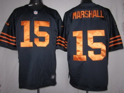 2012 NEW NFL Chicago Bears #15 Brandon Marshall Dark Blue Yellow Number Jerseys(Limited)