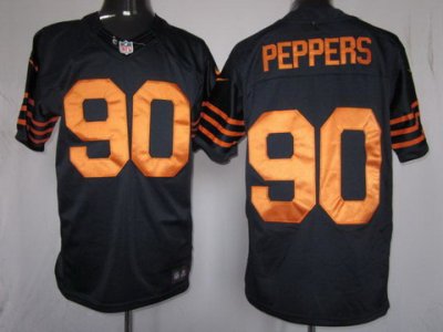 2012 NEW NFL Chicago Bears #90 Julius Peppers Dark Blue Yellow Number Jerseys(Limited)