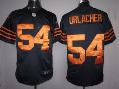 2012 NEW NFL Chicago Bears #54 Brian Urlacher Dark Blue Yellow Number Jerseys(Limited)