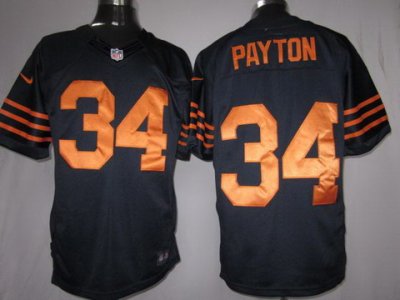 2012 NEW NFL Chicago Bears #34 Walter Payton Dark Blue Yellow Number Jerseys(Limited)