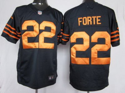 2012 NEW NFL Chicago Bears #22 Matt Forte Dark Blue Yellow Number Jerseys(Limited)