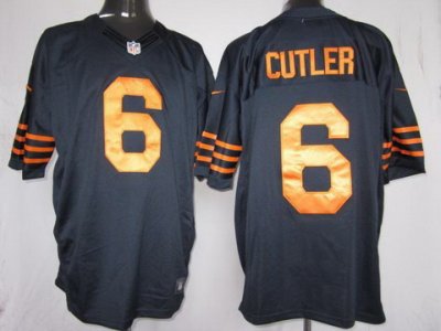 2012 NEW NFL Chicago Bears #6 Jay Cutler Dark Blue Yellow Number Jerseys(Limited)