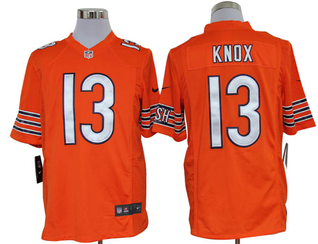 2012 NEW NFL Chicago Bears 13 Johnny Knox Orange Jerseys (Game)