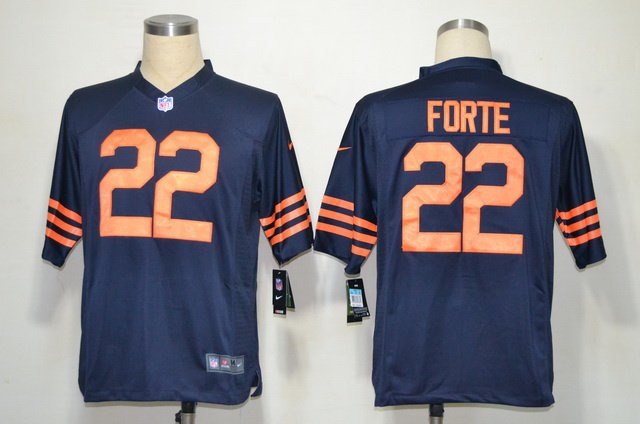 2012 NEW NFL Chicago Bears 22 Matt Forte Blue Throwback Jerseys(Game)