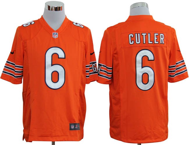 2012 NEW NFL Chicago Bears 6 Jay Cutler Orange Jerseys (Game)