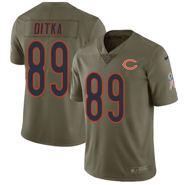 Nike Bears 89 Mike Ditka Olive Salute To Service Limited Jersey