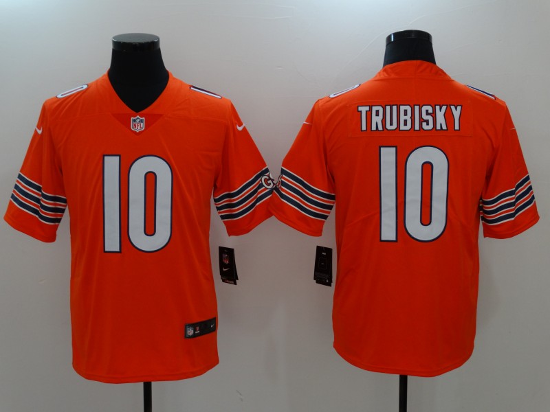 Nike Bears 10 Mitchell Trubisky Orange Vapor Untouchable Player Limited Jersey