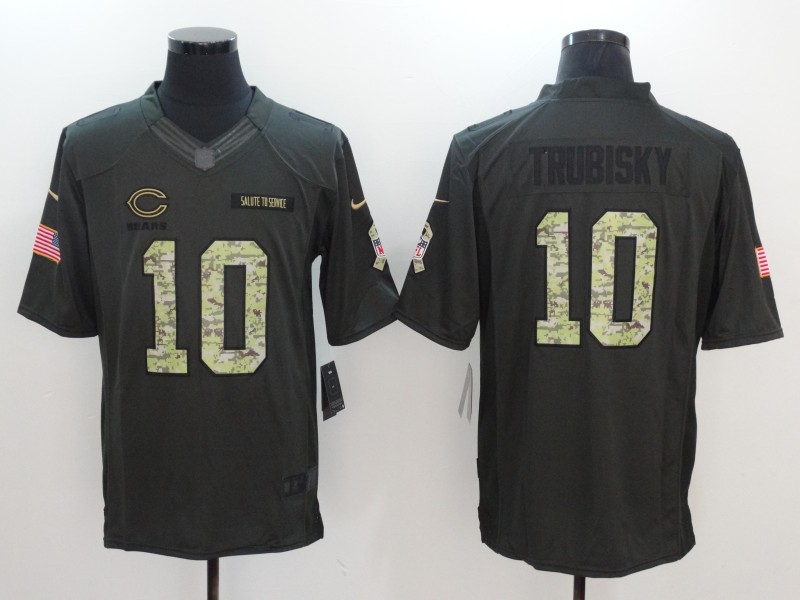 Nike Bears 10 Mitchell Trubisky Anthracite Salute To Service Limited Jersey