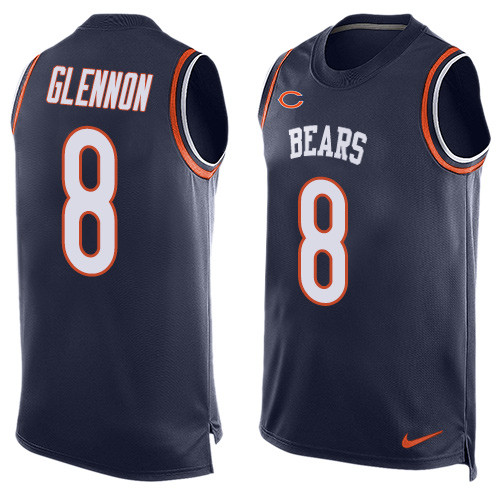 Nike Bears #8 Mike Glennon Navy Blue Team Color Men's Stitched NFL Limited Tank Top Jersey