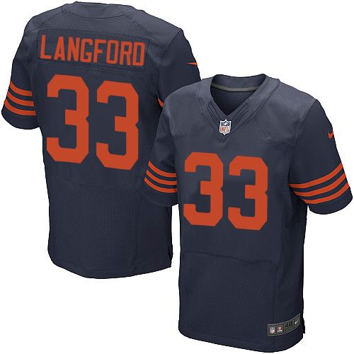 Nike Bears #33 Jeremy Langford Navy Blue Alternate Men's Stitched NFL Elite Jersey