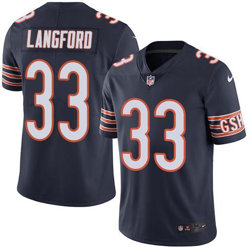 Nike Bears #33 Jeremy Langford Navy Blue Team Color Men's Stitched NFL Vapor Untouchable Limited Jersey