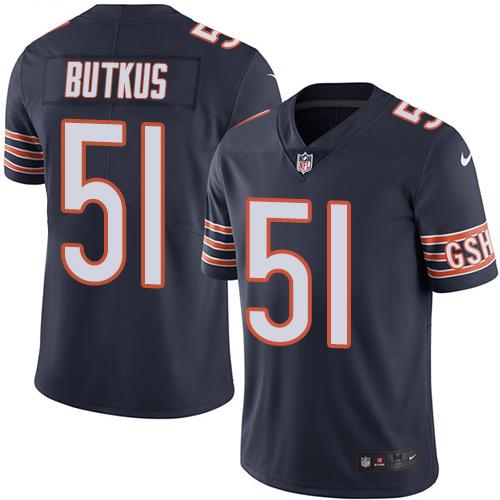 Nike Bears #51 Dick Butkus Navy Blue Team Color Men's Stitched NFL Vapor Untouchable Limited Jersey