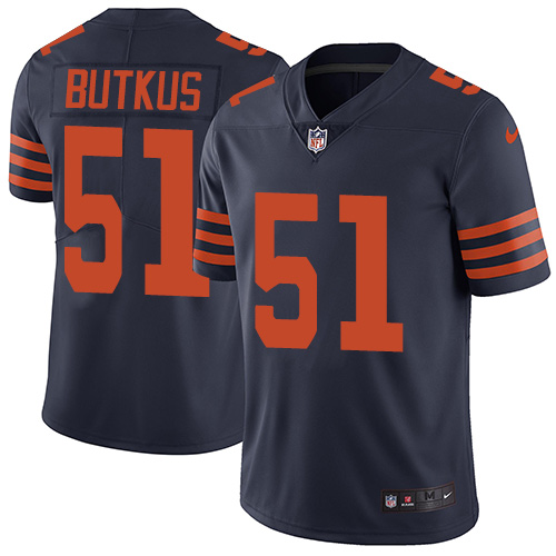 Nike Bears #51 Dick Butkus Navy Blue Alternate Men's Stitched NFL Vapor Untouchable Limited Jersey