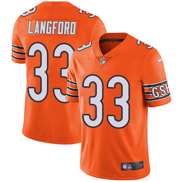 Nike Bears #33 Jeremy Langford Orange Men's Stitched NFL Limited Rush Jersey