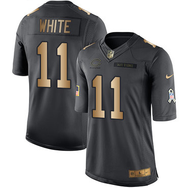 Nike Bears #11 Kevin White Black Men's Stitched NFL Limited Gold Salute To Service Jersey