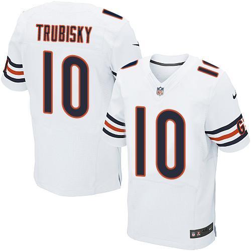 Nike Bears #10 Mitchell Trubisky White Men's Stitched NFL Elite Jersey