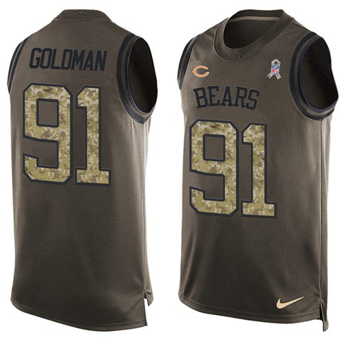 Nike Bears #91 Eddie Goldman Green Men's Stitched NFL Limited Salute To Service Tank Top Jersey - 副本