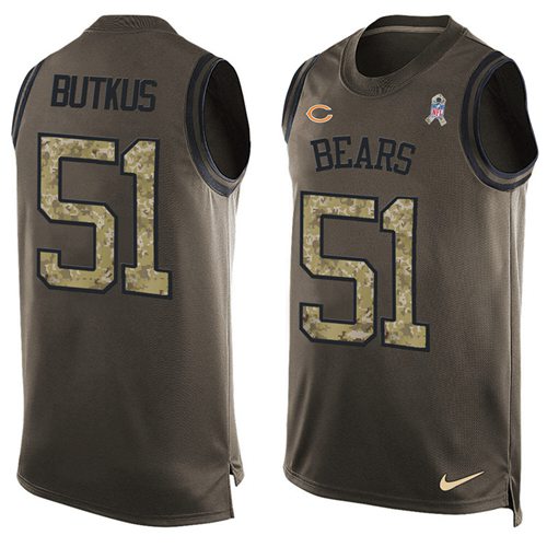 Nike Bears #51 Dick Butkus Green Men's Stitched NFL Limited Salute To Service Tank Top Jersey - 副本