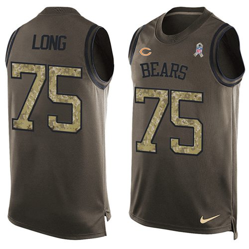 Nike Bears #75 Kyle Long Green Men's Stitched NFL Limited Salute To Service Tank Top Jersey - 副本