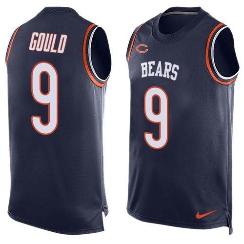 Nike Bears #9 Robbie Gould Navy Blue Team Color Men's Stitched NFL Limited Tank Top Jersey