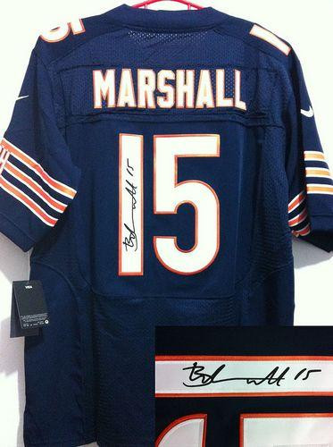 New Chicago Bears #15 Brandon Marshall Blue jerseys(signature Elite)