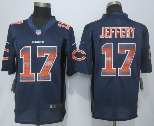 2015 New Chicago Bears #17 Alshon Jeffery Pro Line Navy Blue Fashion Strobe Jersey