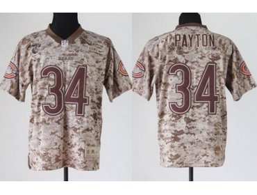 NEW Chicago Bears 34 Walter Payton Camo US.Mccuu NFL Jerseys