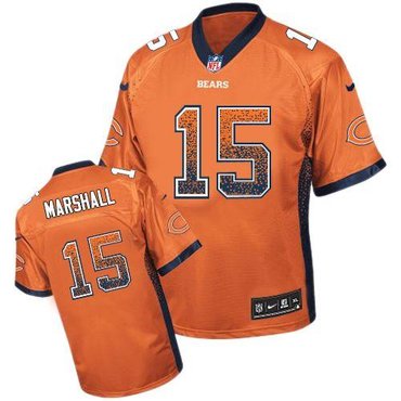 NEW Chicago Bears 15 Brandon Marshall Orange Alternate Stitched NFL Elite Drift Fashion Jersey