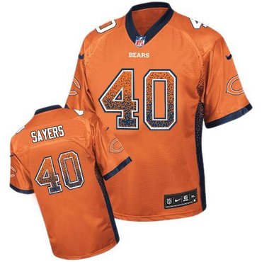 NEW Chicago Bears 40 Gale Sayers Orange Alternate Stitched NFL Elite Drift Fashion Jersey