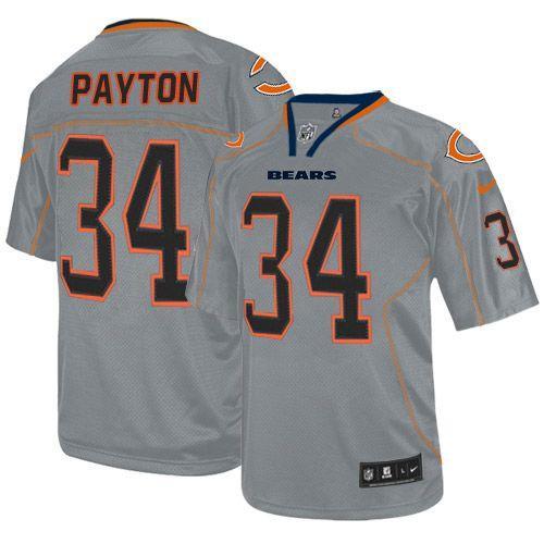 NEW NFL Chicago Bears 34 Walter Payton Lights Out Grey Jerseys(Elite)