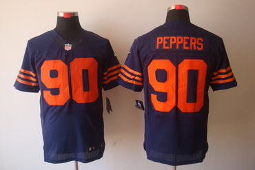 2012 NEW NFL Chicago Bears 90 Julius Peppers Blue Orange number Jerseys (Elite)