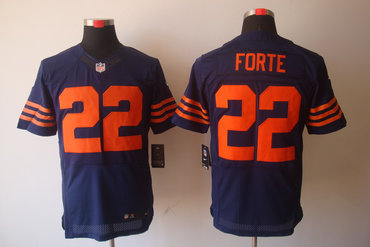 2012 NEW NFL Chicago Bears 22 Matt Forte Blue Orange number Jerseys (Elite)