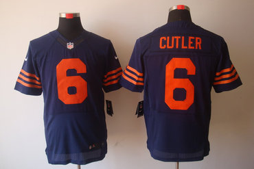 2012 NEW NFL Chicago Bears 6 Jay Cutler Blue Orange number Jerseys (Elite)