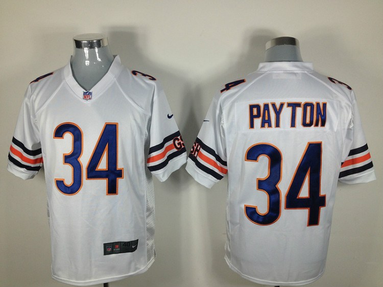 2012 nfl chicago bears 34 walter payton white jerseys (game)